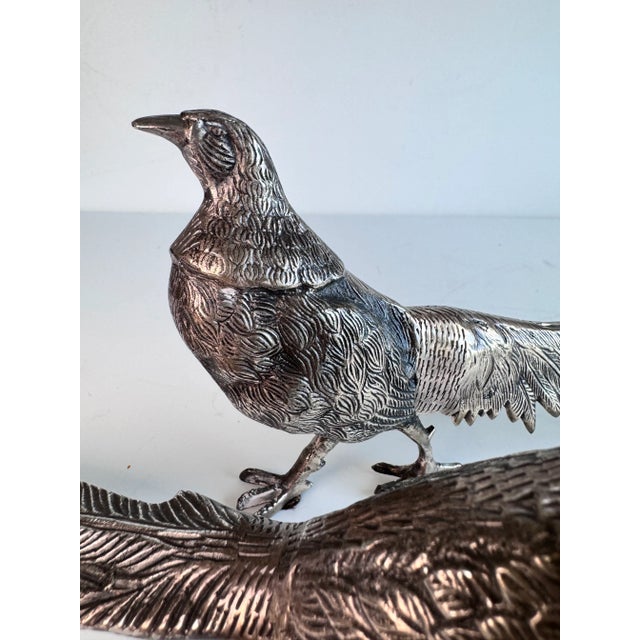 Contemporary Silver Pheasant Figures, a Pair For Sale - Image 9 of 9