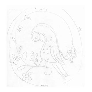 1930s Helen Malta Bird Drawing For Sale