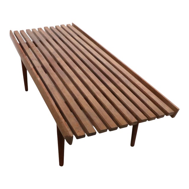 Mid Century Slat Bench Coffee Table Made in Yugoslavia C 1950/1960's For Sale