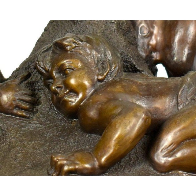 French Sculpture of Children in Bronze For Sale - Image 6 of 7