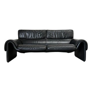 DS-2011 Sofa in Black Leather from De Sede, Switzerland, 1980s For Sale