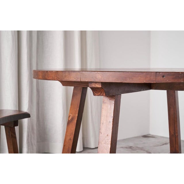 Scandinavian Cabinetmaker Table and Benches in Pine, 1940s, Set of 3 For Sale - Image 11 of 14