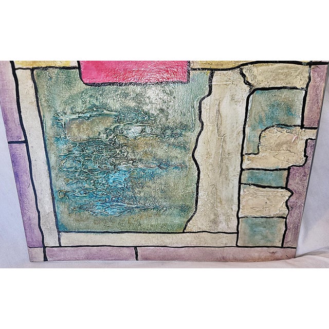 Abstract Texured Painting on Board, Dan Bennett For Sale - Image 4 of 7