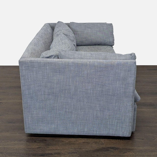 West Elm West Elm Modern Gray 3-Seat Sofa With Clean Lines For Sale - Image 4 of 7