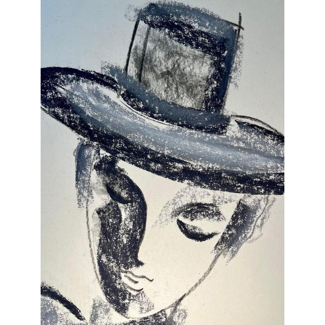 1990s Gilbert Pauli, Lady Portrait, 1990, Pastel on Paper For Sale - Image 5 of 10