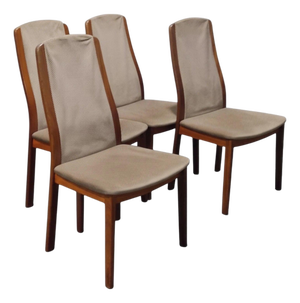 Mid-Century Teak Dining Chairs with Upholstered Seats from G-Plan, 1980s, Set of 4