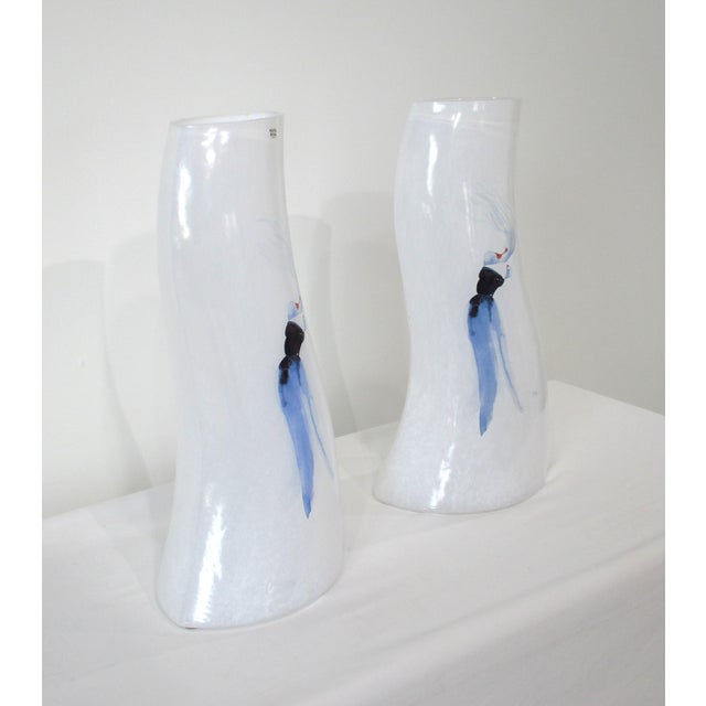 Late 20th Century 2 Kosta Boda " Cat Walk " Handblown Vases by Kjell Engman For Sale - Image 5 of 12