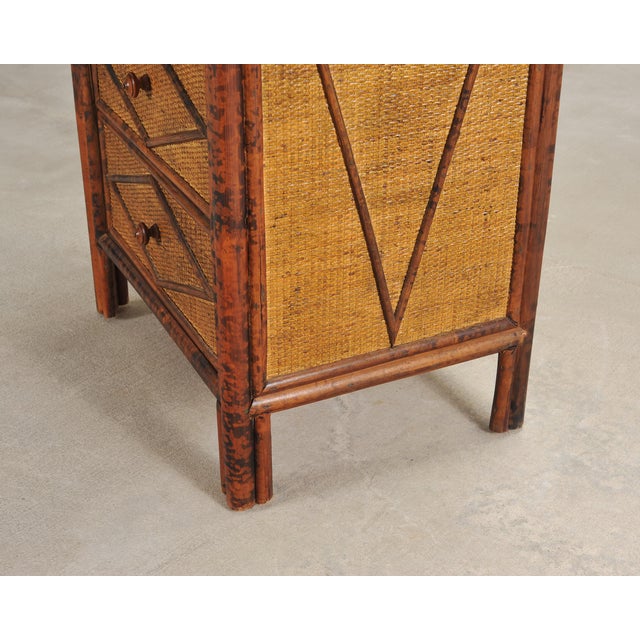 Carrie Bradshaw's English Aesthetic Bamboo Rattan Chest Dresser For Sale - Image 13 of 18