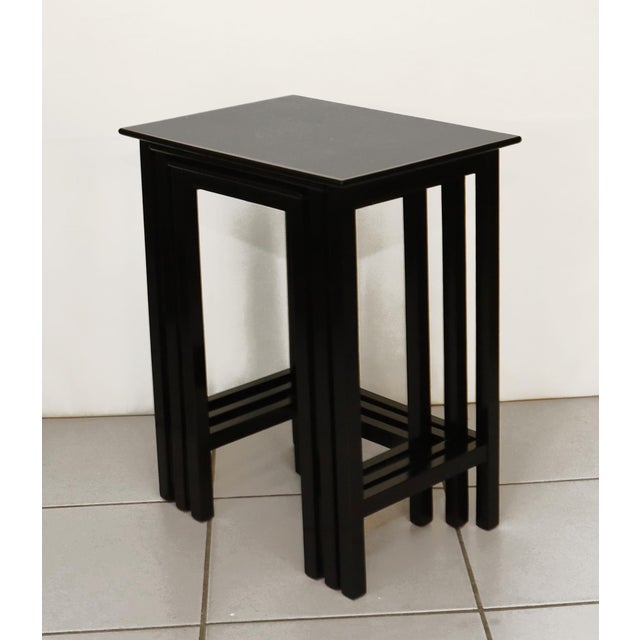 Art Nouveau Nesting Tables Art Nouveau stacking tables made around 1915. Set of 3 Art Nouveau side tables, with clean,...