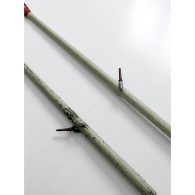 Farmhouse Vintage Painted Wooden Oars Pair For Sale - Image 3 of 11
