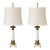 Vintage Alabaster & Bronze Table Lamps Neoclassical Marble Column Matching - a Pair For Sale