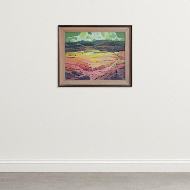 Escola d'Olot Artist, Cerca de Sarroca Landscape, 1970s, Oil on Canvas, in Very Good conditions. Designed 1970 to 1979