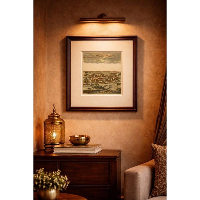 Antique Ardabil Persia City View, Mallet Engraving, Hand Colored, 1683 A charming and highly decorative 17th-century...