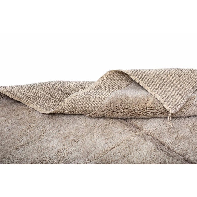 Brown Hand-Knotted Wool Rug in Light Taupe and Desert Taupe by Azele Studio For Sale - Image 8 of 11