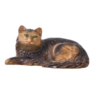 Pennsylvania Painted Chalkware Cat, C. 1875 For Sale