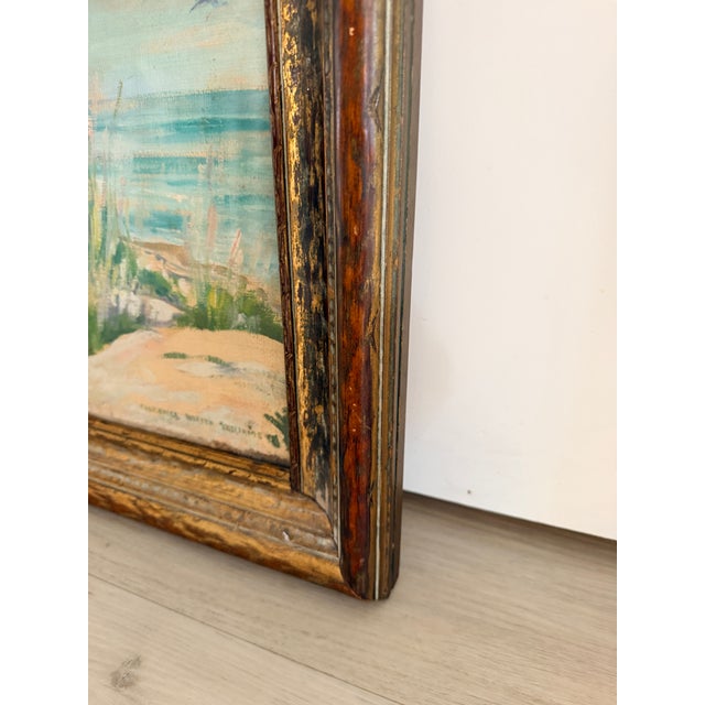 Early 20th Century Early 20th Century Original Florence White Williams Coastal Landscape | Impressionist Style Oil Painting | Framed Seascape For Sale - Image 5 of 8