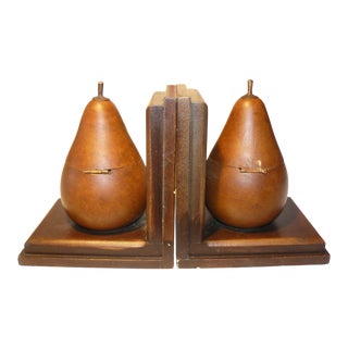 Vintage Palacek Bookends With Pear Trinket Boxes For Sale