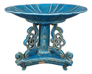 Vintage Turquoise Majolica Centerpiece Stand, 1950s