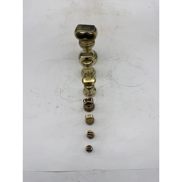 Set of Seven Solid Brass Scale Weights For Sale In Nashville - Image 6 of 6