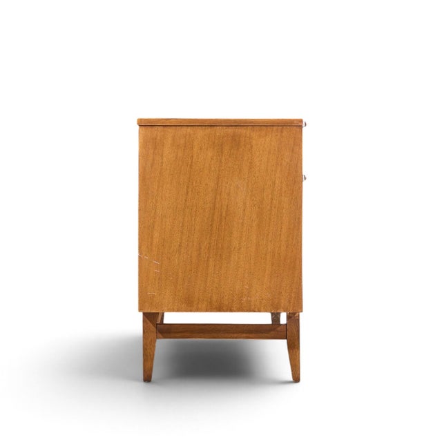 Mid 20th Century Broyhill Brasilia Mid Century Walnut and Brass 6 Drawer Dresser For Sale - Image 5 of 9