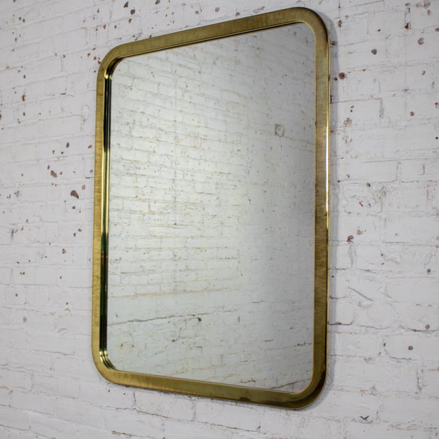 Late 20th Century Modern Wall Mirror by Milo Baughman for Thayer Coggin Brass Lamé Shape Frame For Sale - Image 10 of 18