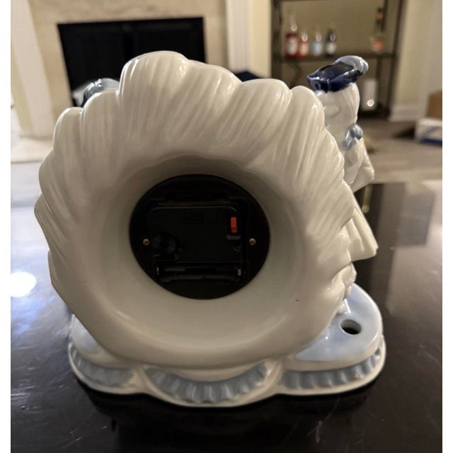 Vintage Victorian Lady And Man Porcelain Quartz Clock Hand Painted Gold Gilt Excellent condition working Order no damages...