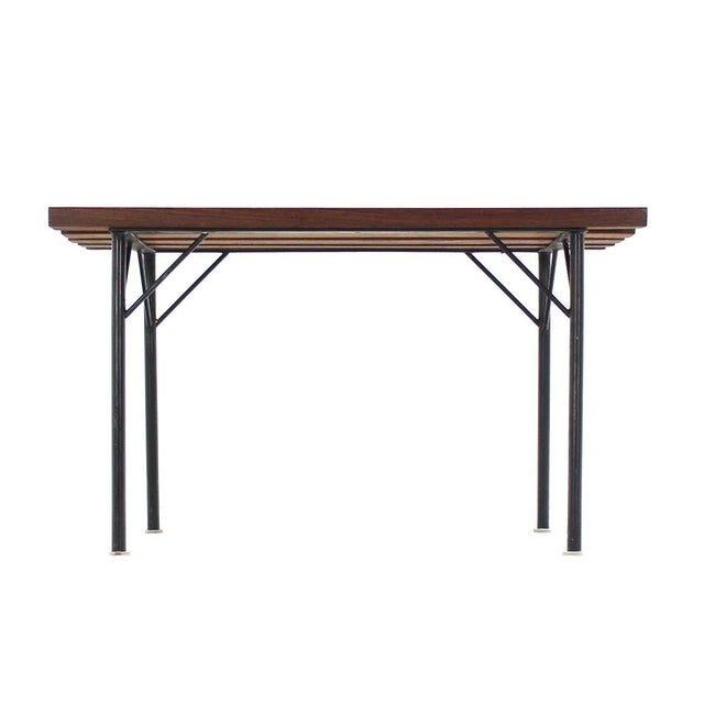 Small Slat Rosewood Bench For Sale - Image 4 of 8