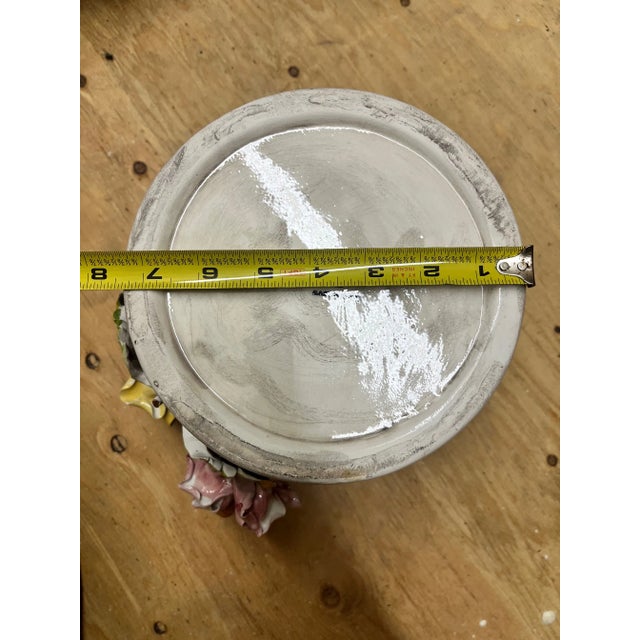 Ceramic Vintage Floral Capodimonte Planter For Sale - Image 7 of 8