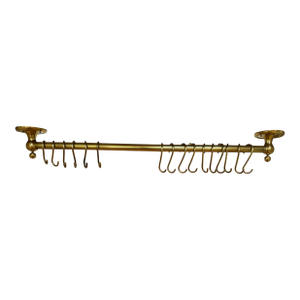 Handcrafted Vintage Solid Brass Hanging Pot Rack