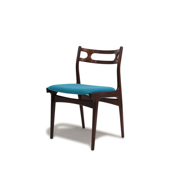 Mid-Century Modern Mid 20th Century Attributed to Johannes Andersen for Uldum Moblefabrik Rosewood Dining Chairs - Set of 4 For Sale - Image 3 of 12