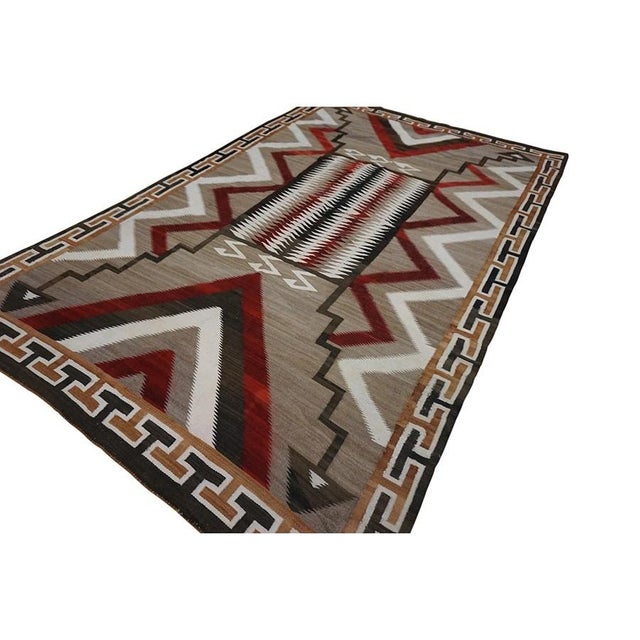 Antique Native American Tribalr Geometric Flat Weave Rug, Country of Origin: Native American American Rugs, Circa Date:...