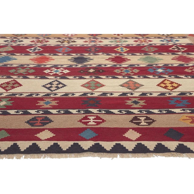 Late 20th Century Vintage Persian Shiraz Tribal Kilim Rug, 09'10 X 12'11 For Sale - Image 4 of 10