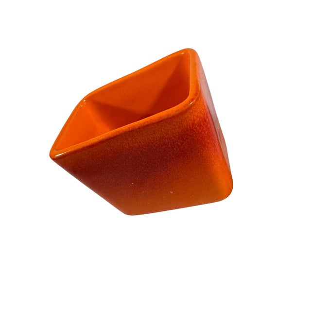 Orange Little Vintage Haeger Orange Rectangular Pot Sp-43 For Sale - Image 8 of 9