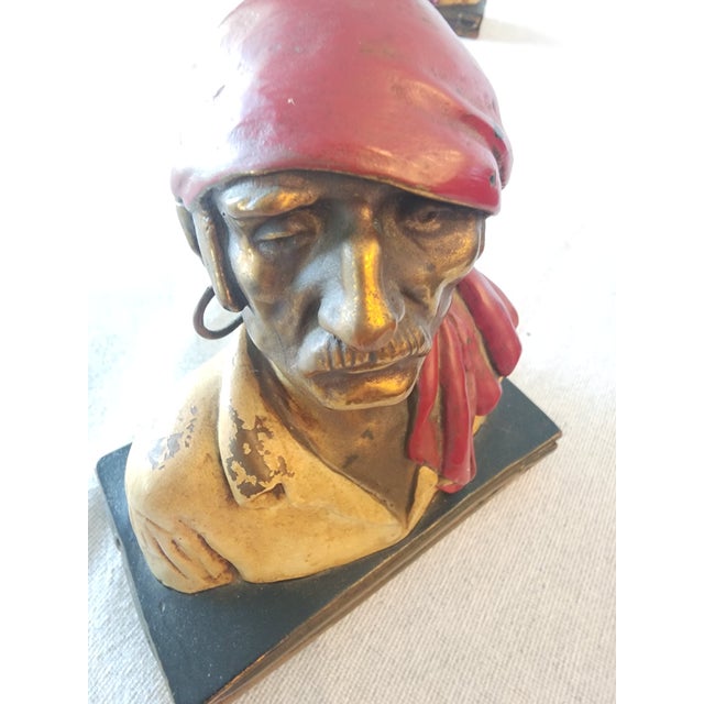 Armor Bronze Paul Herzel Buccaneer Pirate Bronze Bookends Circa 1937 For Sale - Image 4 of 5