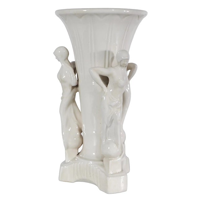 Vintage Art Deco Ceramic Flapper Girl Flower Vase Made in Japan C 1920/ ...