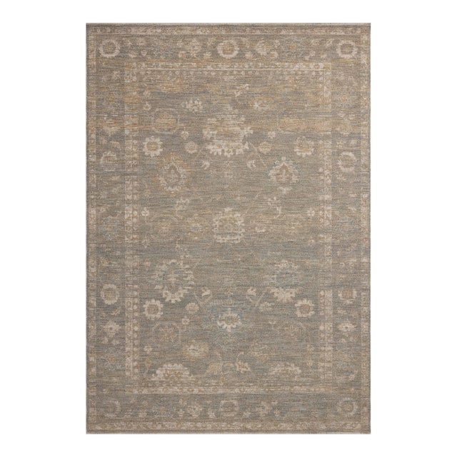 Chris Loves Julia x Loloi Louisa Lagoon / Ivory 5'-3" x 7'-6" Area Rug For Sale
