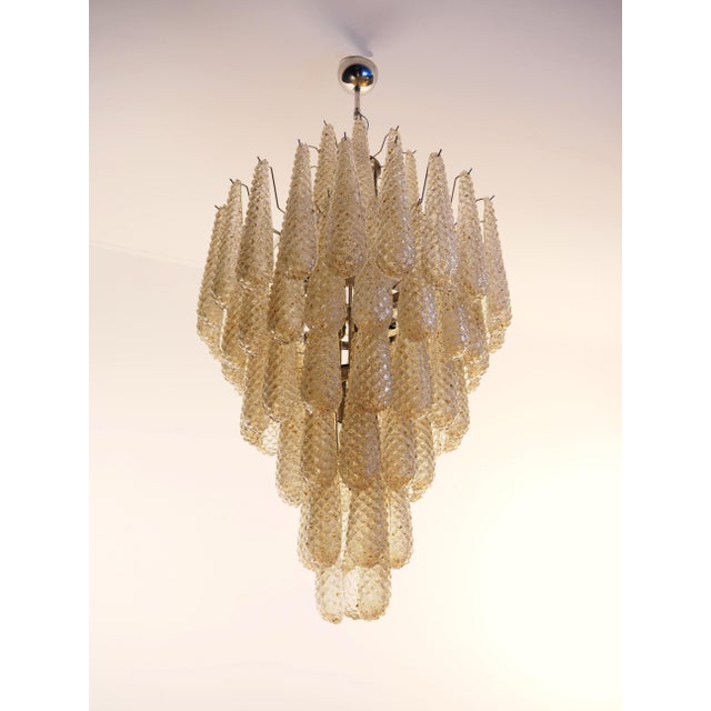 Late 20th Century Huge Italian Murano Glass Chandelier – 85 Amber Drops, 7-Tier, Style For Sale In Los Angeles - Image 6 of 10
