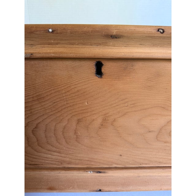 Antique Small Pine Storage Chest on Original Casters For Sale In Los Angeles - Image 6 of 11