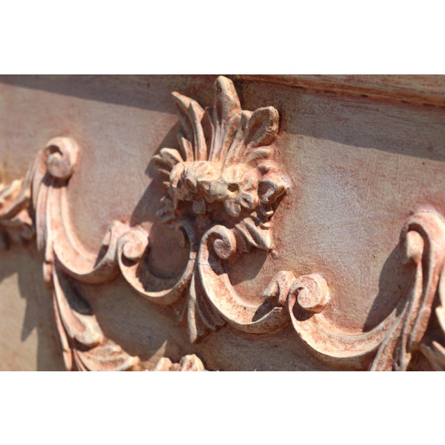 1950s Vintage Italian Neoclassical Hand-Carved Wood Trumeau Wall Mirror, 1950s For Sale - Image 5 of 18