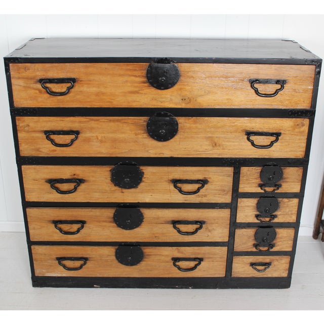 Oversize 19th Century Japanese Tansu Chest Chairish