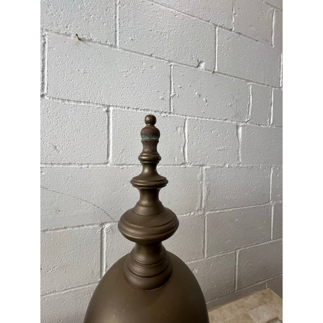 Pair of Monumental Maitland-Smith Patinated Brass Decorative Finials For Sale In New York - Image 6 of 9