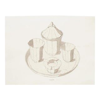 Unknown, Porcelain Service, Original Ink and Watercolor, Late 19th Century For Sale