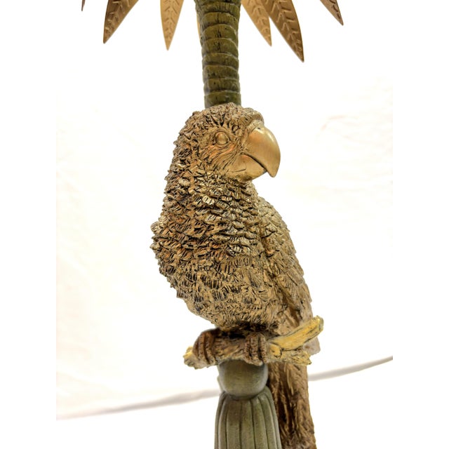 20th Century Palm Beach Chic Parrot and Palm Tree Lamps- A Pair For Sale - Image 14 of 18
