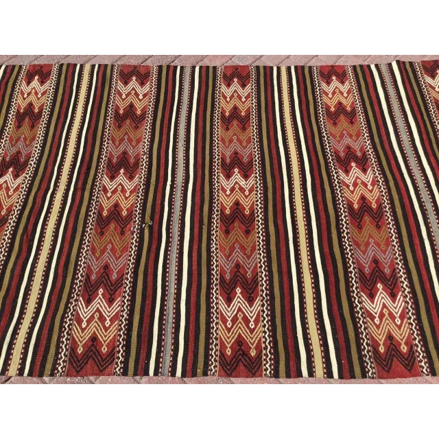 1960s Vintage Turkish Handmade Kilim Rug - 56"x102" For Sale In Raleigh - Image 6 of 8