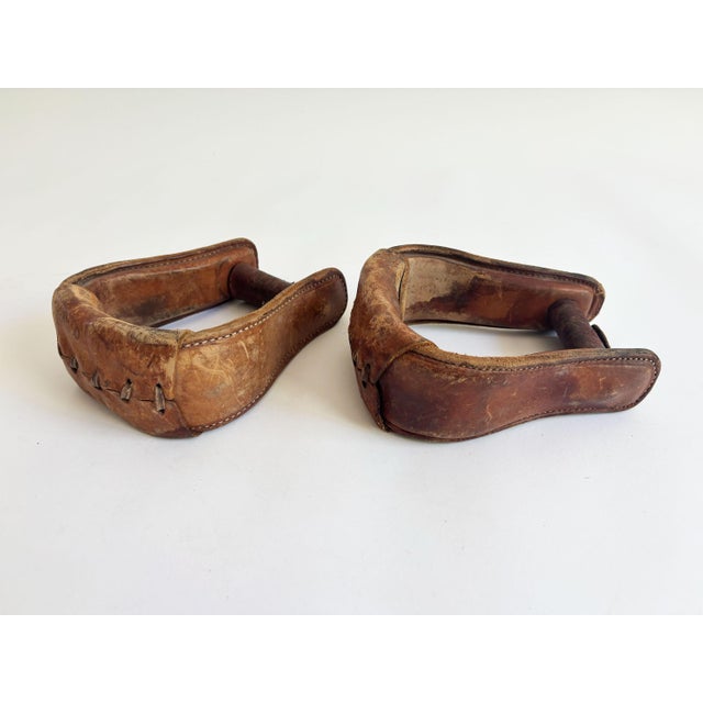 Brown Vintage Western Horse Saddle Stirrups, a Pair For Sale - Image 8 of 9