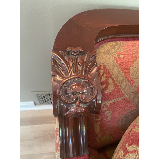 1940s Hand Carved Mahogany Sofa For Sale - Image 9 of 12