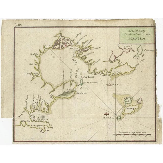 Antique Map of the Bay of Manila, 1763 For Sale - Image 6 of 7