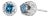 14K White Gold 1.00 Cttw Treated Blue and White Diamond Hidden Halo Stud Earrings For Sale
