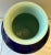 Large glazed porcelain “Monk Vase” by Middle Kingdom with a stunning indigo exterior and contrasting light blue interior....