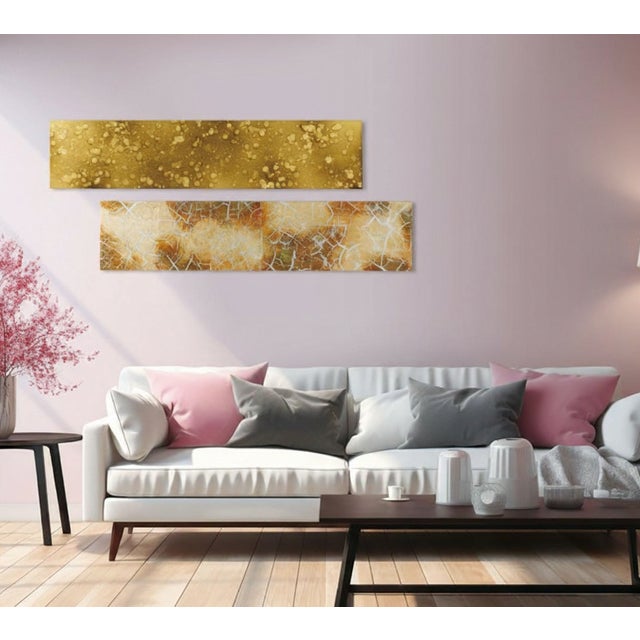 Luce “Bordeaux Gold” – Handcrafted Kanazawa Gold Leaf Art Panel (Medium), Made-to-Order For Sale - Image 4 of 4